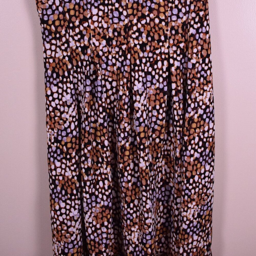 *NWT* Women's KASPER Vintage Brown Abstract Polka Dot Sleeveless Dress - Size 16 - Picture 4 of 7
